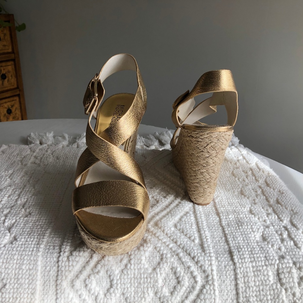 MICHAEL Michael Kors Giovanna Espadrille Gold Size
